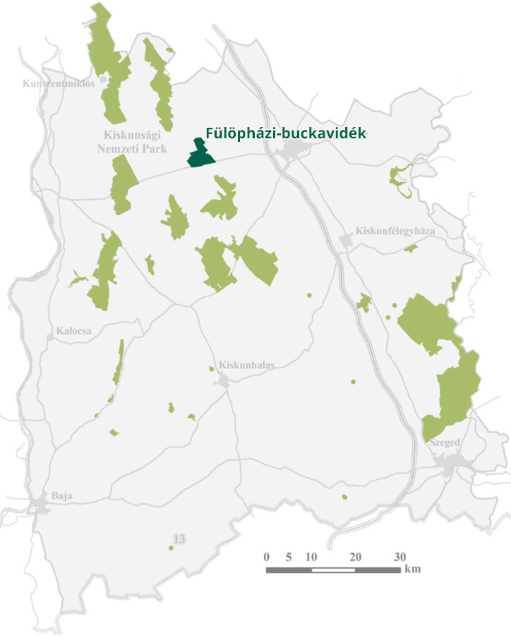 map of Fülöpháza Sand Dunes