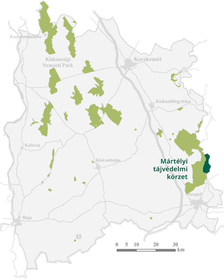 map of Mártély Landscape Protection Area