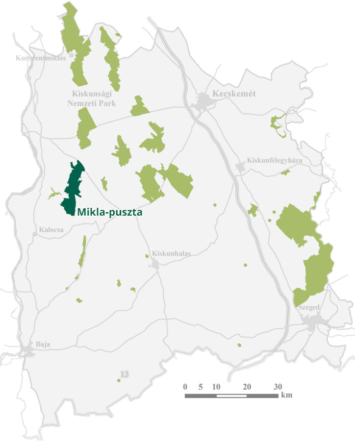 map of Mikla-puszta