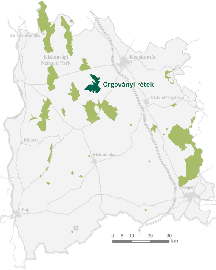 map of Orgovány Meadows
