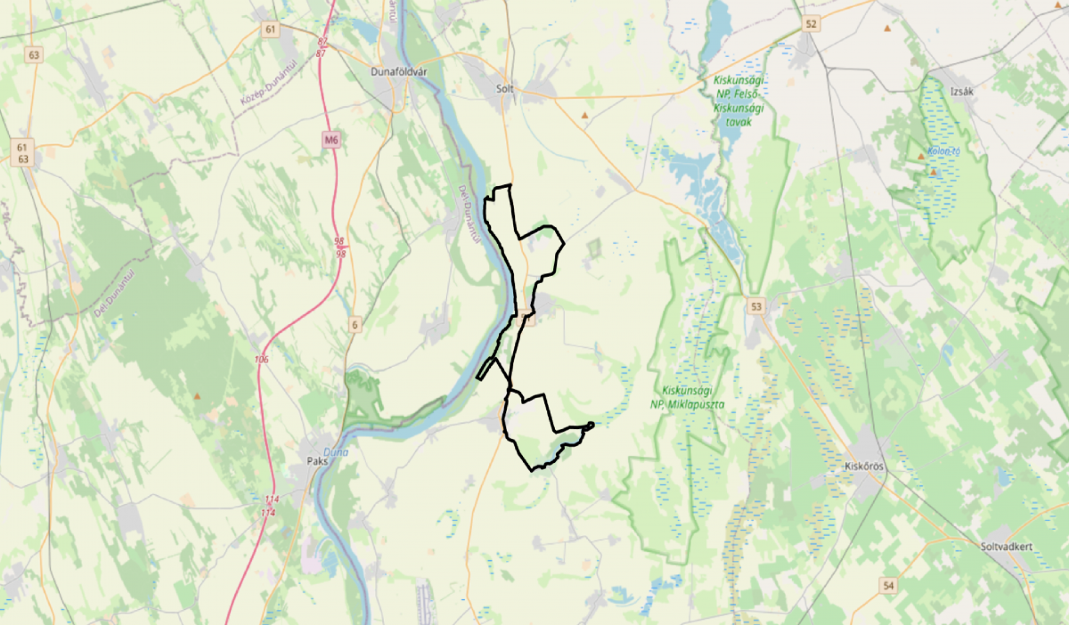 térkép kerékpárútvonallal